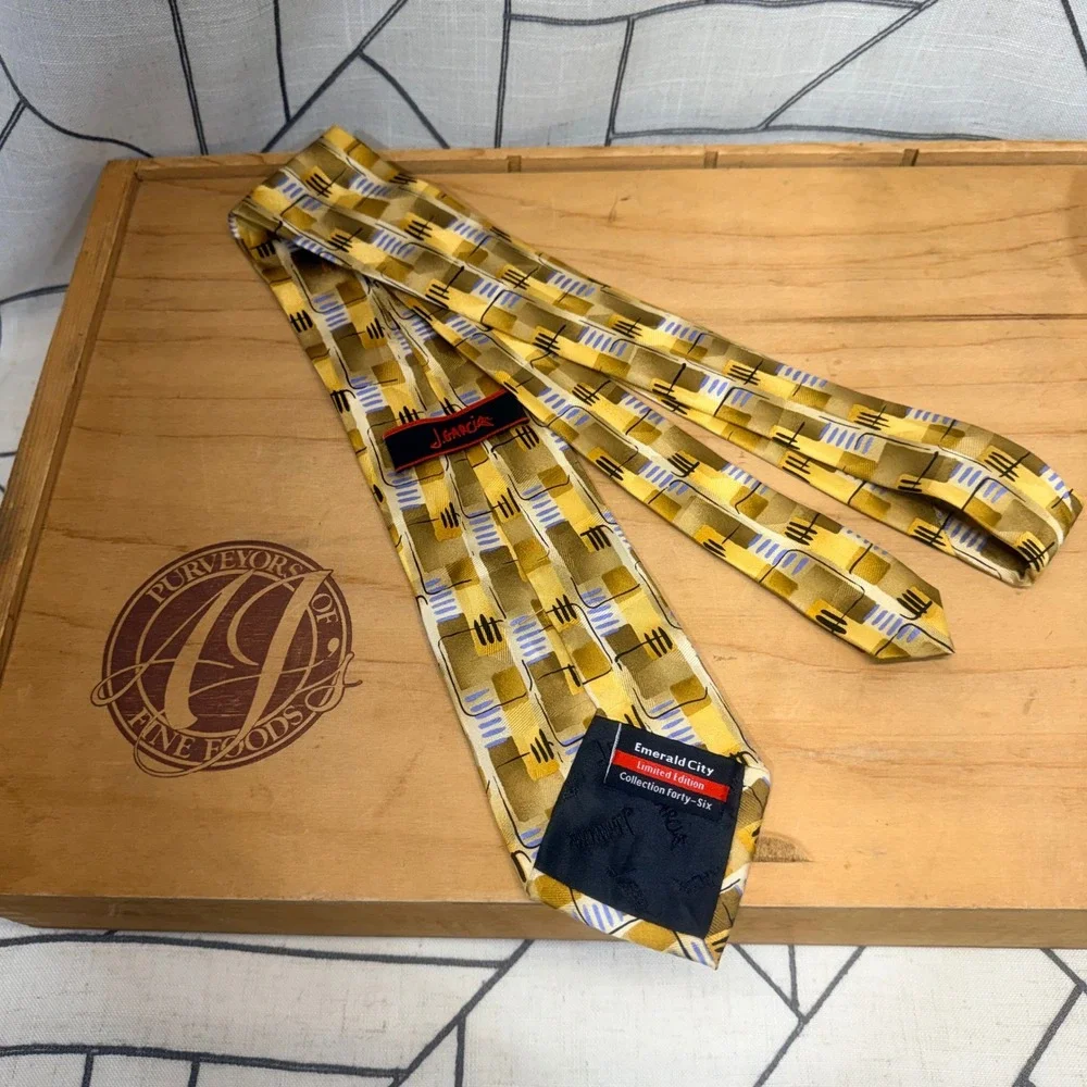 J. Garcia Necktie OS Gold Emerald City Limited Edition Collection Forty-Six Silk